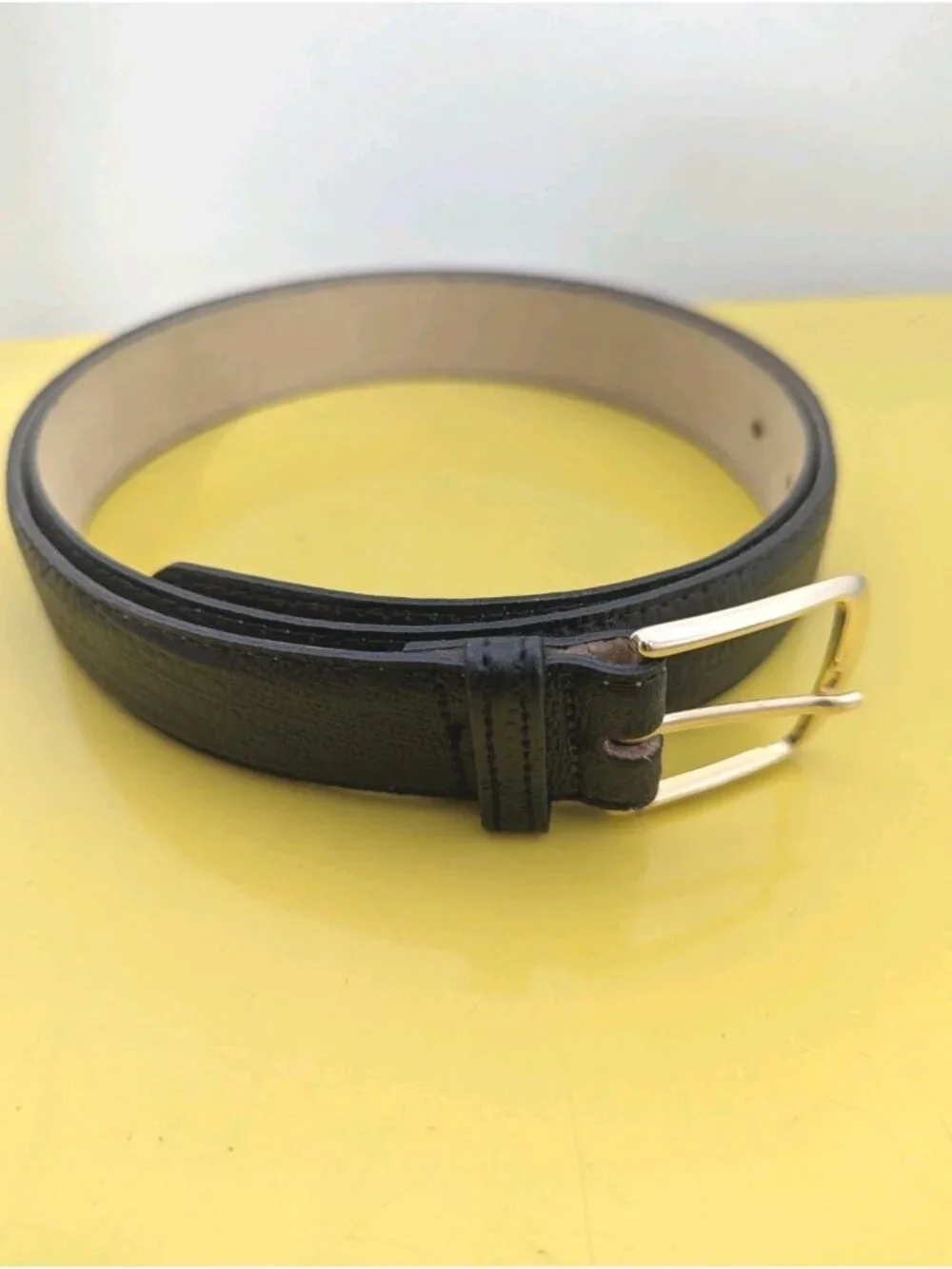 Leather Belt Black Size 38 Made in USA 1